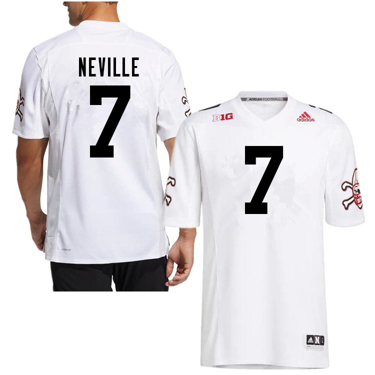 Men #7 Latrell Neville Nebraska Cornhuskers College Football Jerseys Sale-White Strategy - Click Image to Close